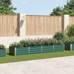 Berkfield Home Garden Raised Bed Galvanised Steel 320x80x45 cm Green - Size: 320 x 80 x 45 cm - thumbnail 2