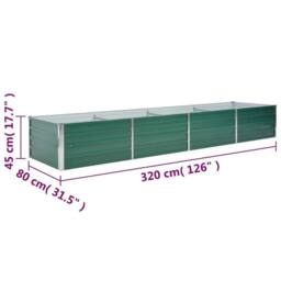 Berkfield Home Garden Raised Bed Galvanised Steel 320x80x45 cm Green - Size: 320 x 80 x 45 cm - thumbnail 8