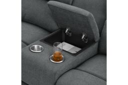 Home Detail Jacob 3 Seater Recliner Sofa With Chaise in Dark Grey - thumbnail 4