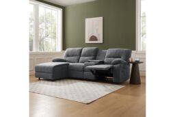 Home Detail Jacob 3 Seater Recliner Sofa With Chaise in Dark Grey - thumbnail 2