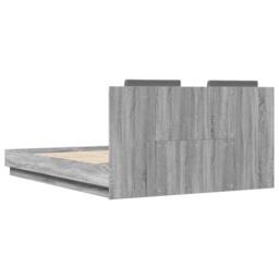 Berkfield Home Durable Bed Frame with LED without Mattress Grey Sonoma 120x200 cm - Size: Small Double - thumbnail 8