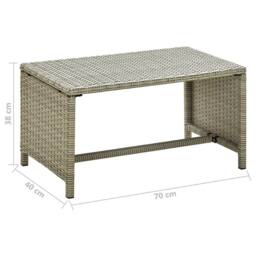 Berkfield Home Coffee Table Beige 70x40x38 cm Poly Rattan - Size: 70 x 40 x 38 cm - thumbnail 4