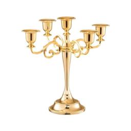 SPETLEK Gold European Style 5Arm Metal Candelabra Bronze - Size: 100 cm x 15 cm