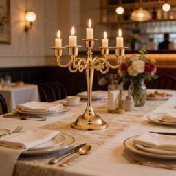 SPETLEK Gold European Style 5Arm Metal Candelabra Bronze - Size: 100 cm x 15 cm - thumbnail 5