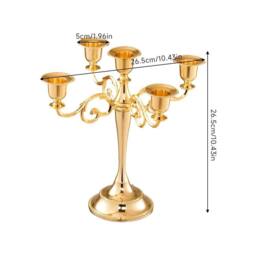 SPETLEK Gold European Style 5Arm Metal Candelabra Bronze - Size: 100 cm x 15 cm - thumbnail 2