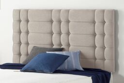 Somnior Bliss Plush Divan Bed with Sprung Memory Foam Mattress & Headboard Plush Fabric in Stone - Size: Small Single - thumbnail 4