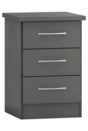 Seconique Nevada 3 Drawer Bedside in Dark Grey