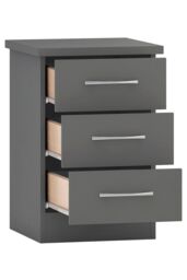Seconique Nevada 3 Drawer Bedside in Dark Grey - thumbnail 3