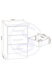 Seconique Nevada 3 Drawer Bedside in Dark Grey - thumbnail 5