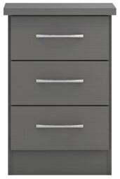 Seconique Nevada 3 Drawer Bedside in Dark Grey - thumbnail 2