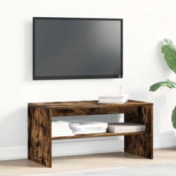 Berkfield Home TV Cabinet Smoked Oak 80x40x40 cm Engineered Wood in Brown - Size: 80 x 40 x 40 cm - thumbnail 4