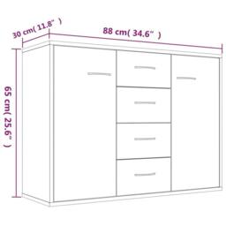 Berkfield Home Sideboard Grey Sonoma 88x30x65 cm Engineered Wood - Size: 88 x 30 x 65 cm - thumbnail 6