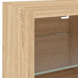 Berkfield Home 7 Piece TV Wall Units with LED Sonoma Oak Engineered Wood in Brown - thumbnail 9