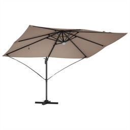 Berkfield Home Cantilever Umbrella - Taupe Taupe Fabric Large Height-Adjustable - thumbnail 4