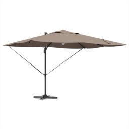 Berkfield Home Cantilever Umbrella - Taupe Taupe Fabric Large Height-Adjustable - thumbnail 3