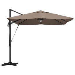 Berkfield Home Cantilever Umbrella - Taupe Taupe Fabric Large Height-Adjustable - thumbnail 6
