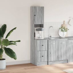 Berkfield Home Kitchen Cabinet Grey Sonoma 35x50x180 cm Engineered Wood - Size: 35 x 50 x 180 cm - thumbnail 3