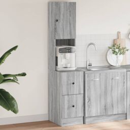 Berkfield Home Kitchen Cabinet Grey Sonoma 35x50x180 cm Engineered Wood - Size: 35 x 50 x 180 cm