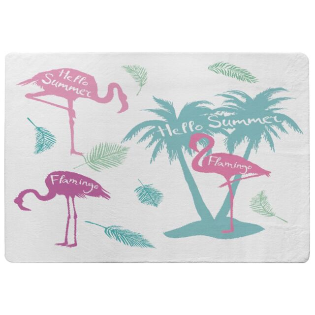 Benjamin Tate Design Palm & Flamingo Designer Rug in Natural - Size: Large - image 1