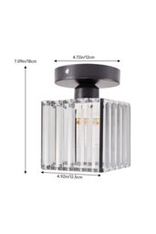 Living and Home Modern Crystal Ceiling Light in Black - thumbnail 3