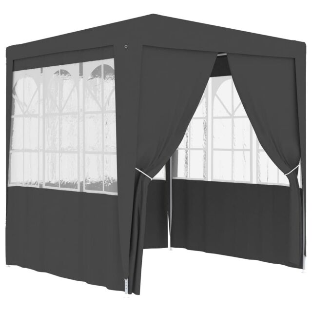 Berkfield Home Professional Party Tent Side Walls 2.5x2.5 m Anthracite 90 g/m ² in Black - image 1