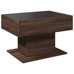 Berkfield Home Coffee Table with LED Brown Oak 70x50x45 cm Engineered Wood - Size: 70 x 50 x 45 cm - thumbnail 8