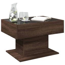 Berkfield Home Coffee Table with LED Brown Oak 70x50x45 cm Engineered Wood - Size: 70 x 50 x 45 cm - thumbnail 5