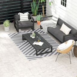 OUTSUNNY Reversible Waterproof Outdoor Rug W/ Carry Bag, 182 x 274cm in Grey - Size: 185 cm x 270 cm - thumbnail 1