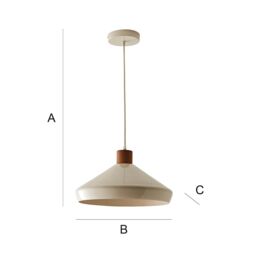 ValueLights Parker Gloss & Walnut Dome Adjustable Ceiling Pendant Light & Bulb in Cream - thumbnail 7