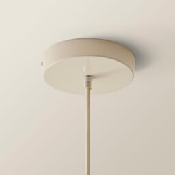 ValueLights Parker Gloss & Walnut Dome Adjustable Ceiling Pendant Light & Bulb in Cream - thumbnail 5