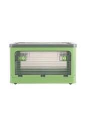 H&O Direct Folding Plastic Storage Bins Collapsible Organizers Box with Wheels in Green - thumbnail 5
