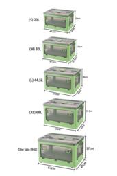 H&O Direct Folding Plastic Storage Bins Collapsible Organizers Box with Wheels in Green - thumbnail 6