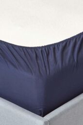Homescapes Cotton Cot Bed Fitted Sheets 200 Thread Count, 2 Pack in Navy - thumbnail 4