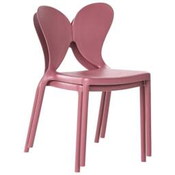 Wyld and Coco Pink Plastic Garden Chairs Set of 2 - Butterfly Backrest - thumbnail 8