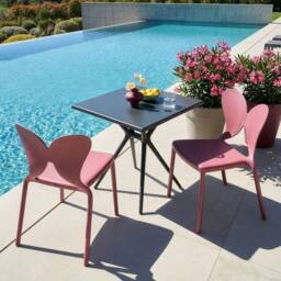 Wyld and Coco Pink Plastic Garden Chairs Set of 2 - Butterfly Backrest - thumbnail 1