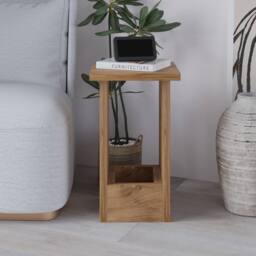 Decortie Tasos' Modern Minimalist Side Table 30cm in Light Brown - Size: 1 Pack - thumbnail 3