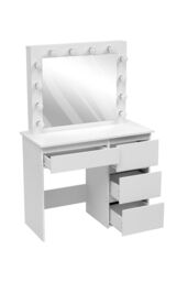 H&O Direct Dressing Table with Large Lighted Mirror in White - thumbnail 3