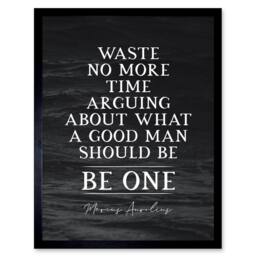 "Artery8 Slate Quote Marcus Aurelius Good Man Be One 12x16"" Framed Art Print in Grey - Size: W12"" x H16""" - thumbnail 1