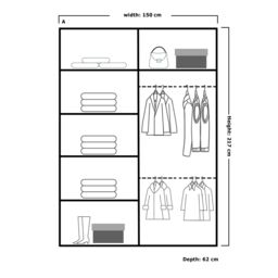Sliding Wardrobes 4U Double Mirror Sliding Wardrobe With LED Light W150cm x H217cm x D62cm in White - thumbnail 4