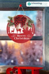 Neel Blue Rustic Merry Christmas Wooden Hanging Sign - 29.5cm - thumbnail 5