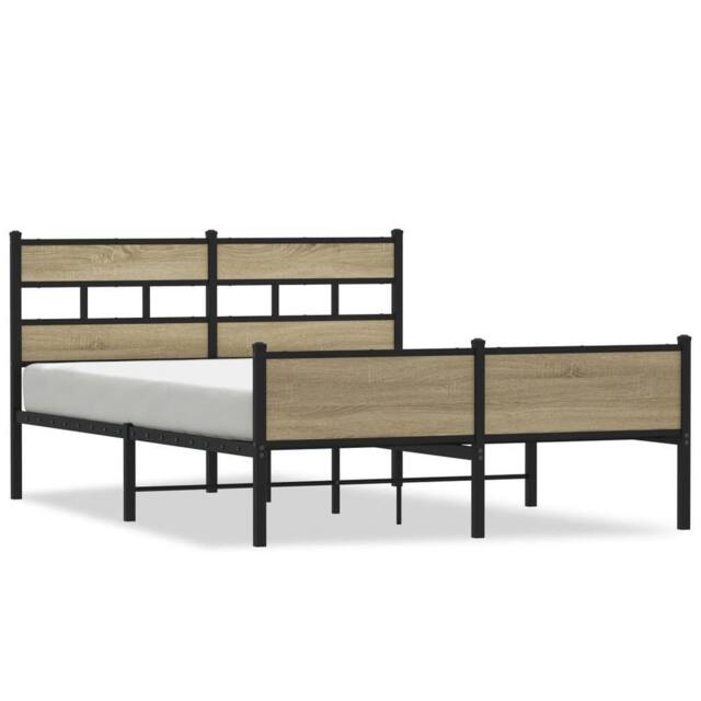 Berkfield Home Bed Frame Frame Sonoma Oak 150x200 cm King Size Wood in Brown - image 1