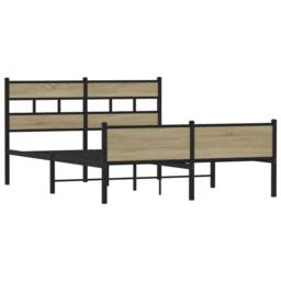 Berkfield Home Bed Frame Frame Sonoma Oak 150x200 cm King Size Wood in Brown - thumbnail 3