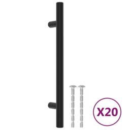 Berkfield Home Cabinet Handles 20 pcs Black 128 mm Stainless Steel - thumbnail 2