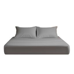 Snug City Microfibre Soft Touch Fitted Sheet 25cm Skirt Plain Dyed Bed Linen in Silver - Size: Single - thumbnail 2