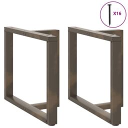 Berkfield Home Dining Table Legs T-Shaped¬†2 pcs Natural Steel 90x35x(72-73) cm Steel in Black - thumbnail 4