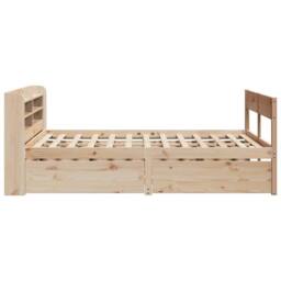 Berkfield Home Bed Frame without Mattress 135x190 cm Double Solid Wood Pine in Natural - thumbnail 7