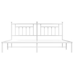 Berkfield Home Metal Bed Frame with Headboard White 193x203 cm - thumbnail 6