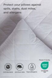 Homescapes Quilted Pillow Protector, Pack of 4 in White - thumbnail 5