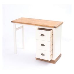 Cabinet Bits Tropea 3 Drawer Desk - Dressing Table Brass Cup Handle in Off-White - thumbnail 4