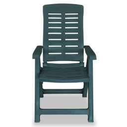 Berkfield Home Reclining Garden Chairs 6 pcs Plastic Green - thumbnail 4